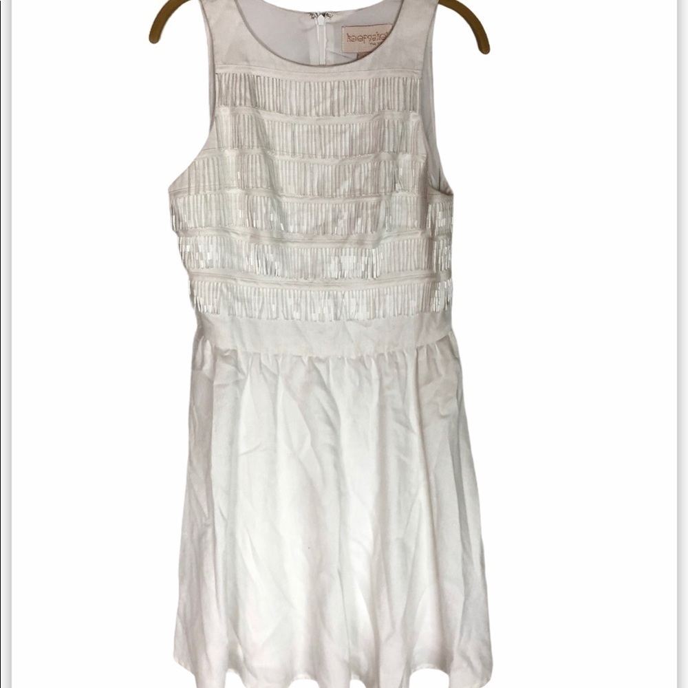 KEEPSAKE THE LABEL White Bead Fringe Dress Medium